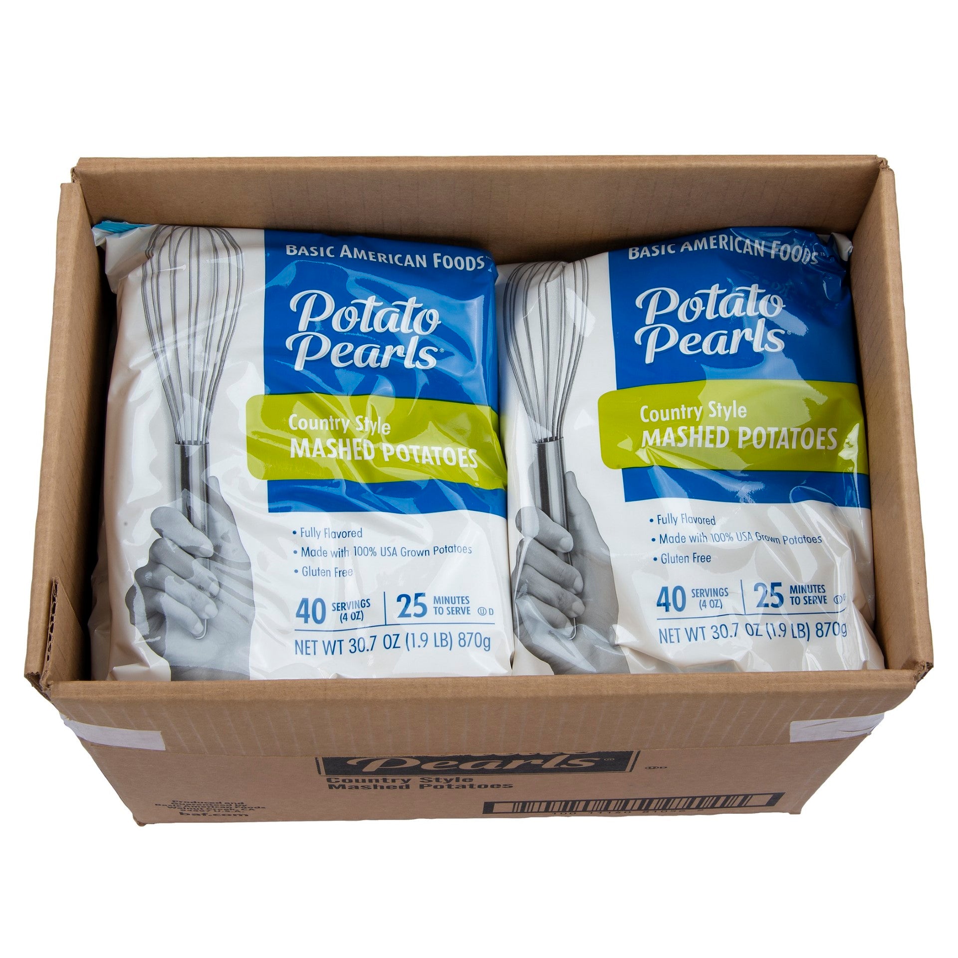 Potato Pearls® Country Style Mashed Potatoes 30.7 Ounce Size - 12 Per Case.