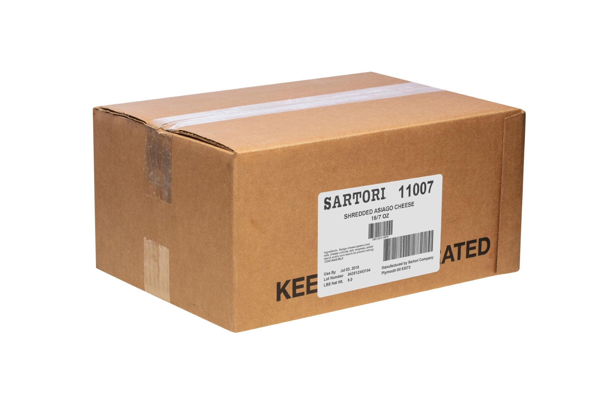 Asiago Cheese Bag Shredded 7 Ounce Size - 16 Per Case.