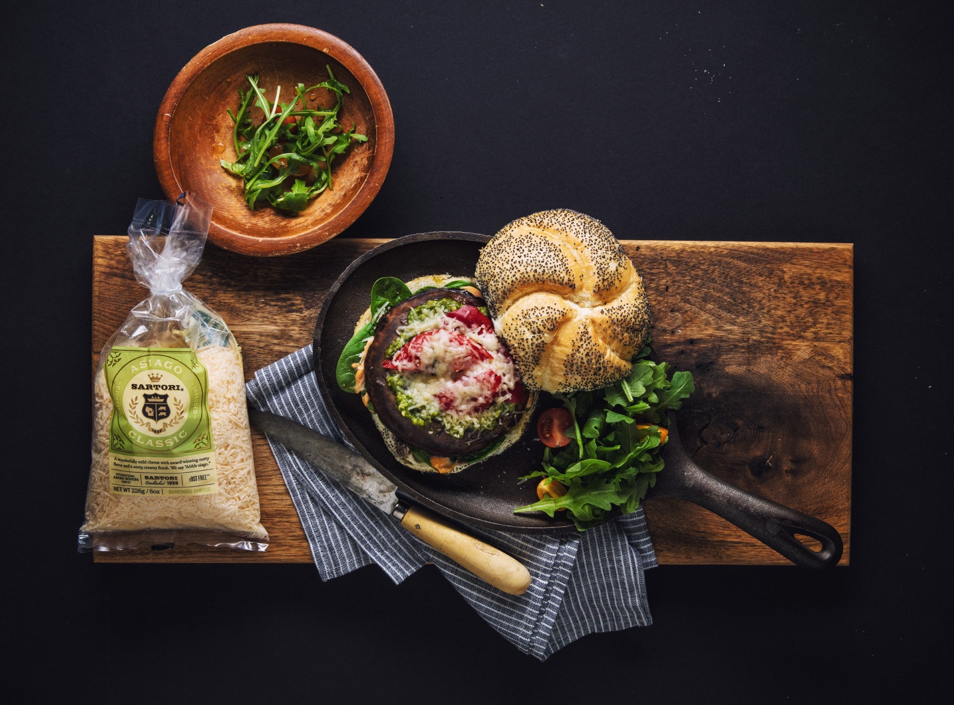 Asiago Cheese Bag Shredded 7 Ounce Size - 16 Per Case.