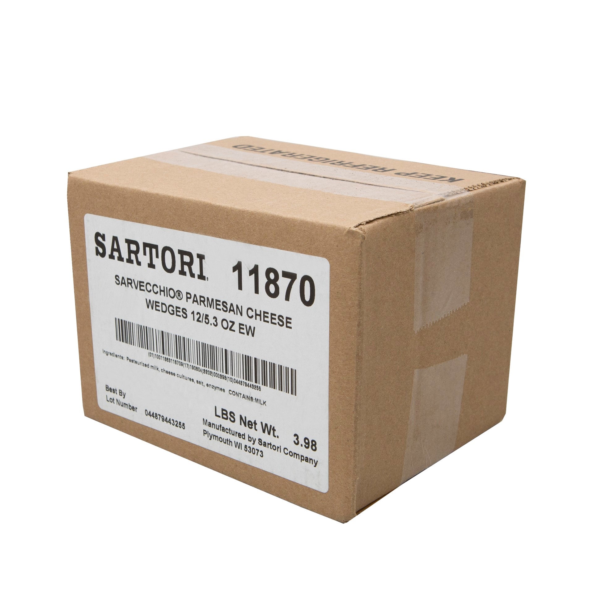 Cheese Sarvecchio Parmesan Wedge 5.3 Ounce Size - 12 Per Case.