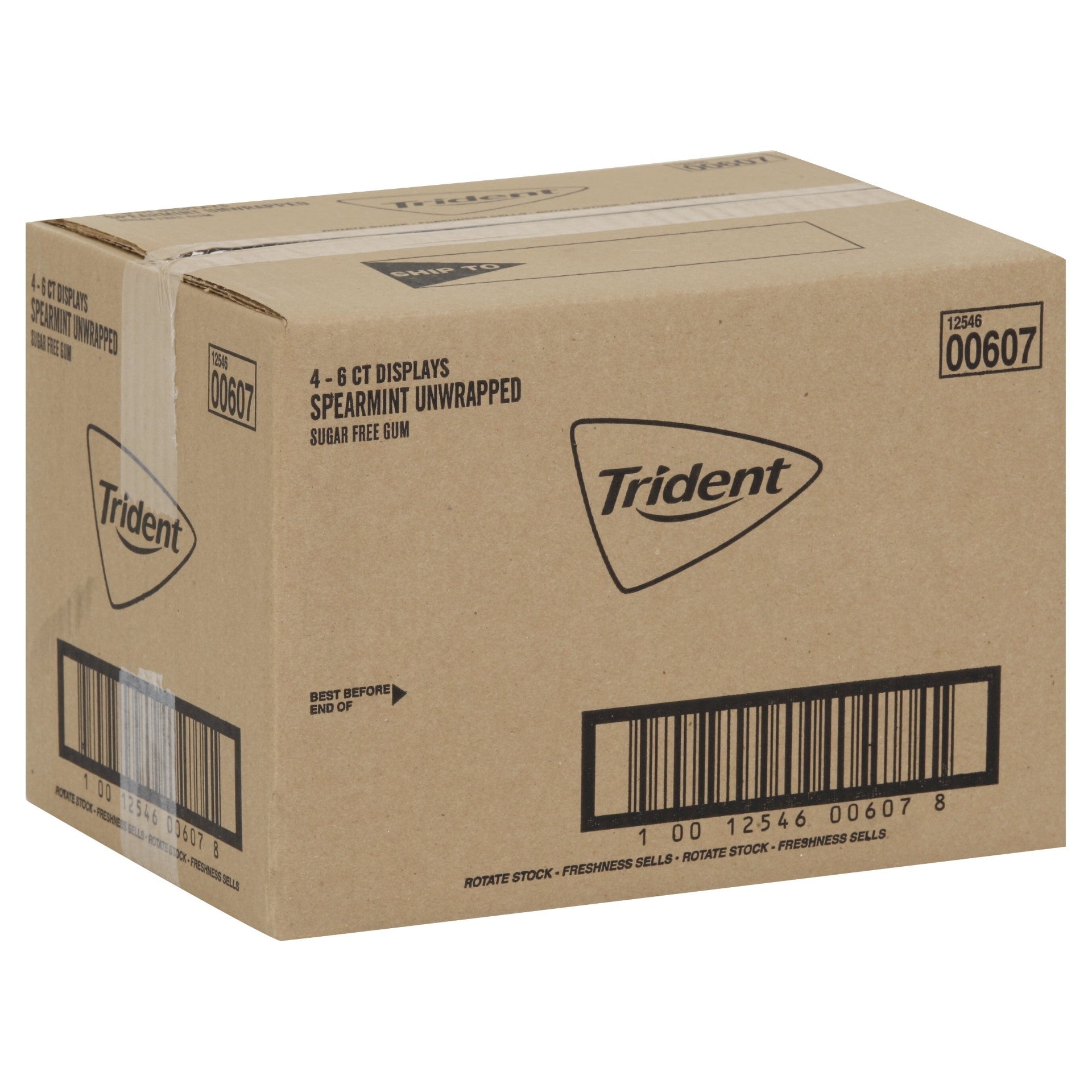 Trident Slab Spearmint Bottle Vd 50 Count Packs - 24 Per Case.