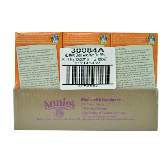 Annie's™ Macaroni & Cheese Box Shells & Real Aged Cheddar 6 Ounce Size - 12 Per Case.