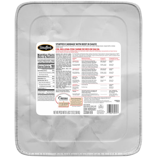 Stouffer's Stuffed Cabbage With Beef In Sauce Tray 92 Ounce Size - 4 Per Case.