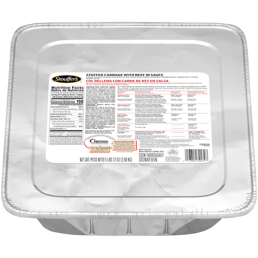 Stouffer's Stuffed Cabbage With Beef In Sauce Tray 92 Ounce Size - 4 Per Case.