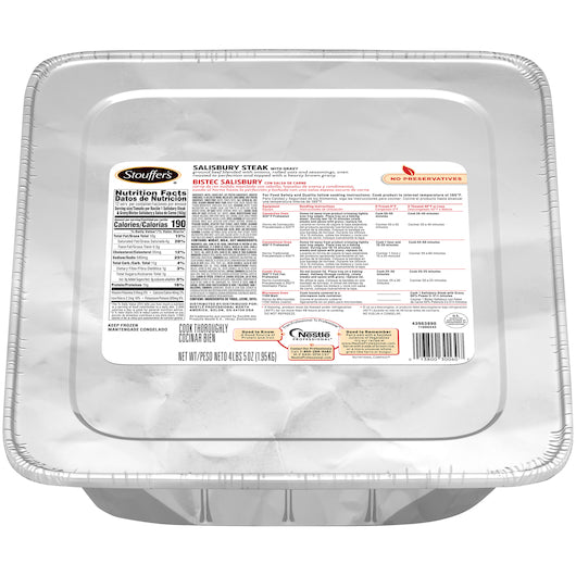 Stouffer's Salisbury Steak With Gravy Trays 69 Ounce Size - 4 Per Case.