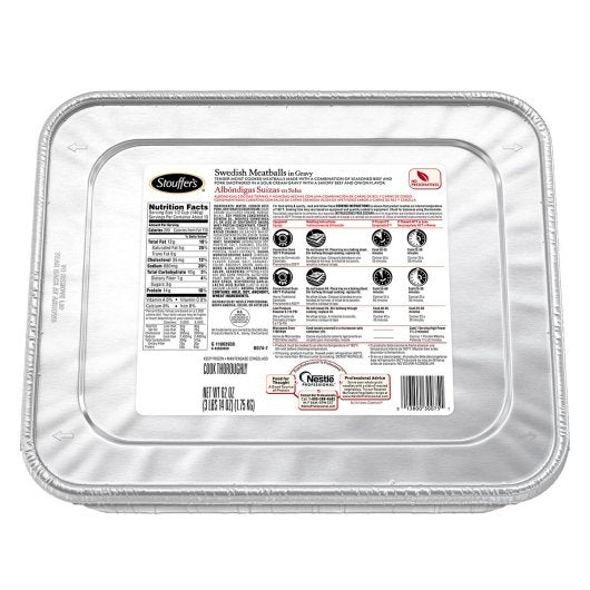Stouffer's Swedish Gravy Meatball Trays 62 Ounce Size - 4 Per Case.