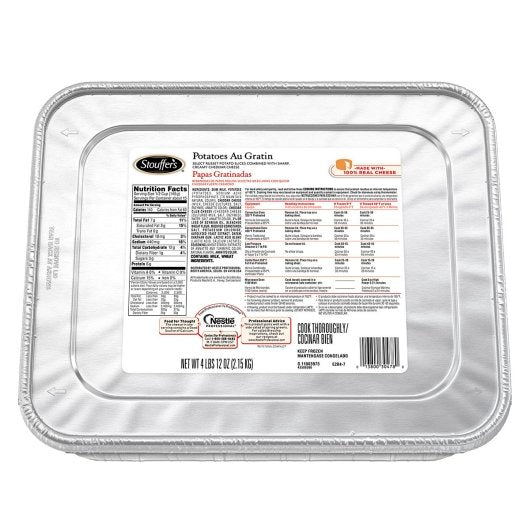 Stouffer's Au Gratin Potato Tray 76 Ounce Size - 4 Per Case.