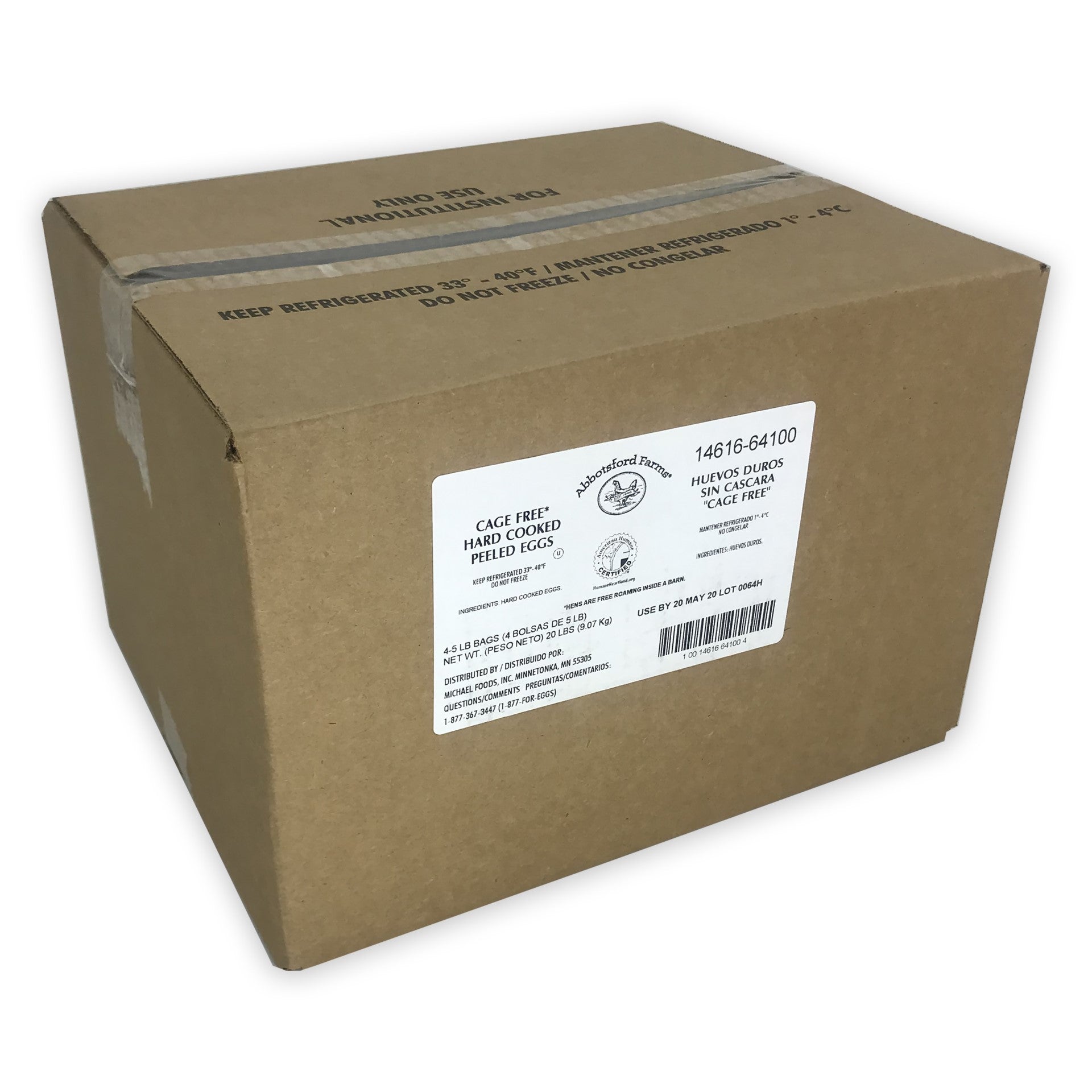 Egg Hard Cooked Dry Bag Cage Free 5 Pound Each - 4 Per Case.