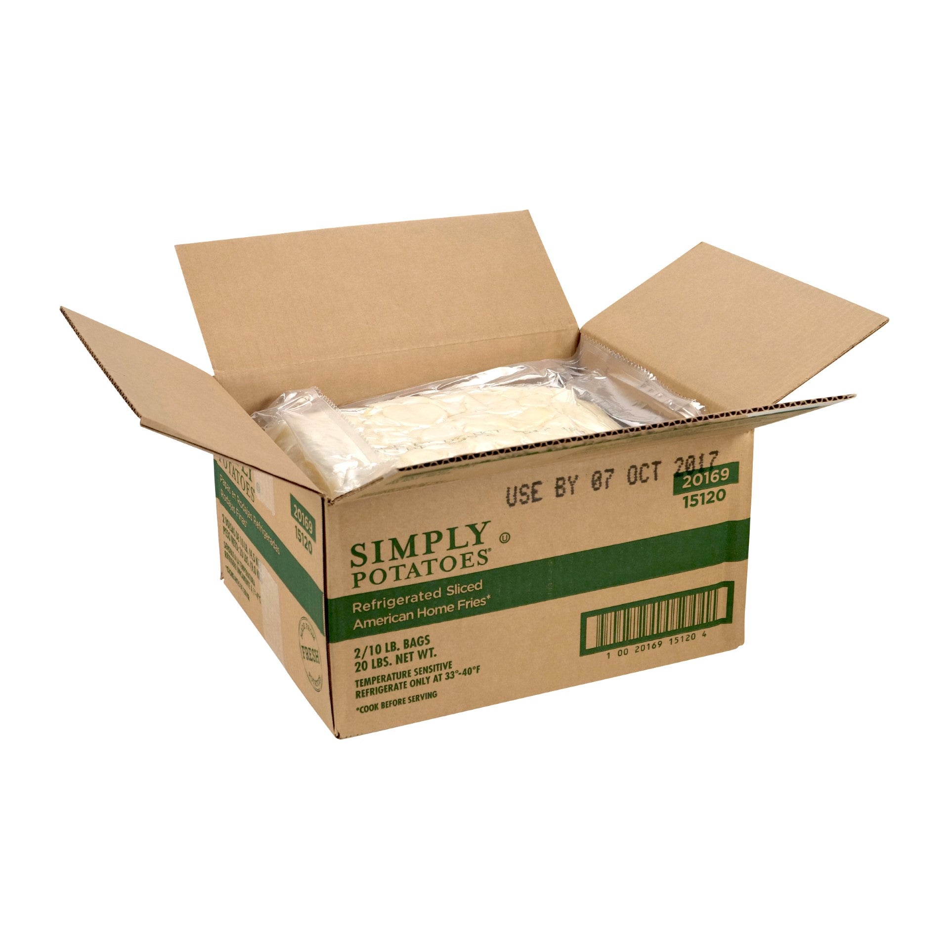 Simply Potatoes Potato American Sliced 10 Pound Each - 2 Per Case.