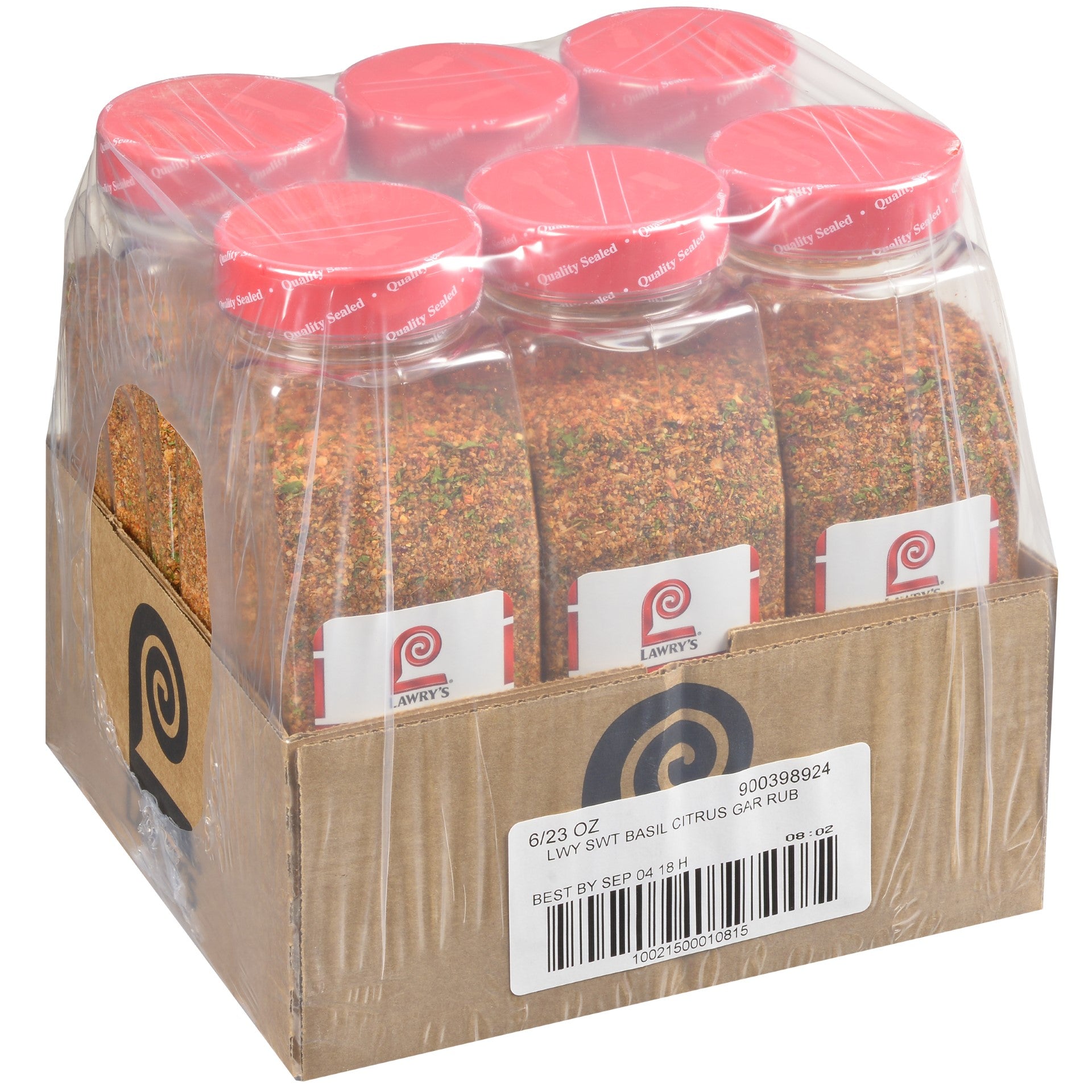 Lawry's Sweet Basil Citrus Garlic Rub 23 Ounce Size - 6 Per Case.
