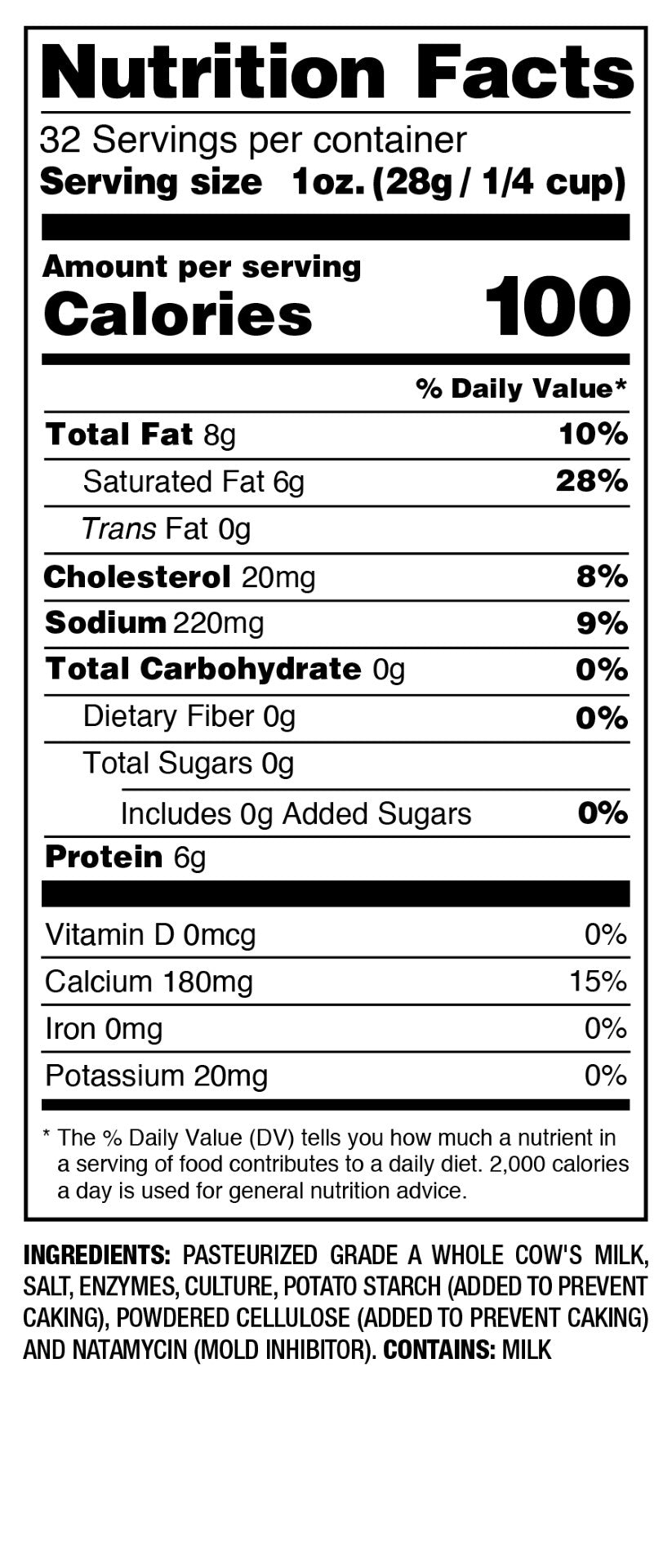 Queso Chihuahua Shred 2 Pound Each - 6 Per Case.