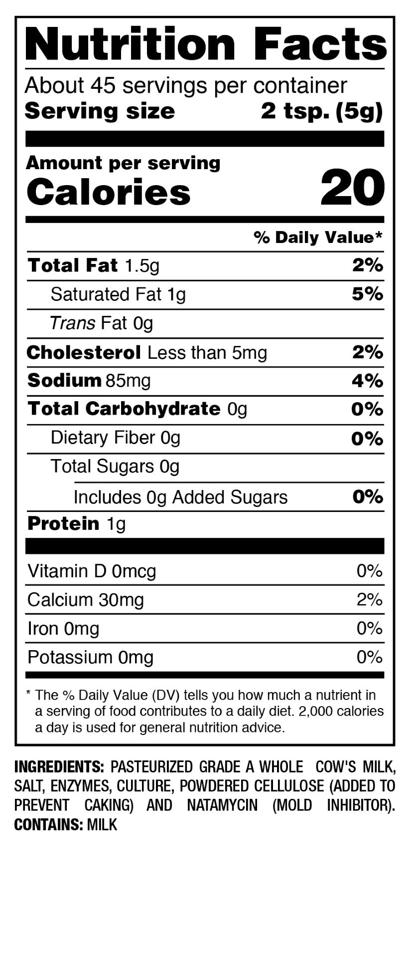 Queso Cotija Shaker 8 Ounce Size - 6 Per Case.