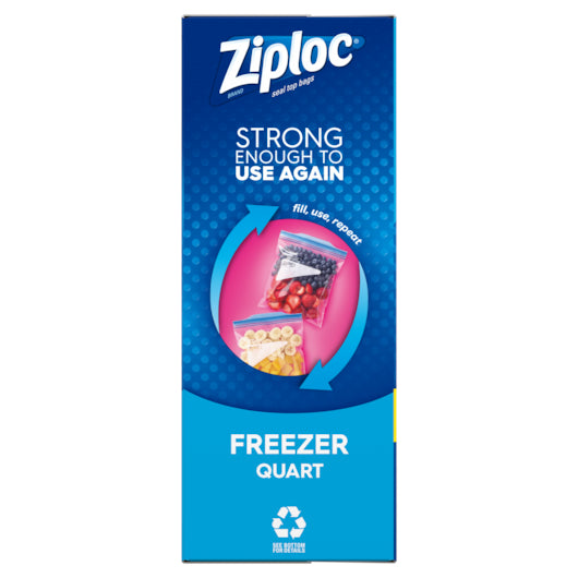 Ziploc Value Pack Quart Freezer Bag 38 Count Packs - 9 Per Case.