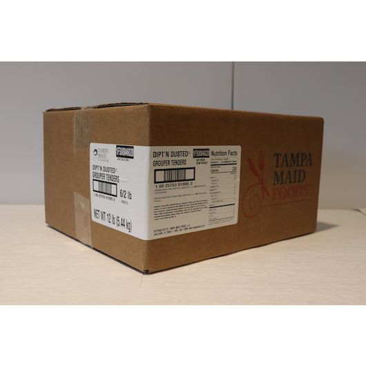 Tampa Maid Dipt'n Dusted Breaded Grouper Tenders 2 Pound Each - 6 Per Case.