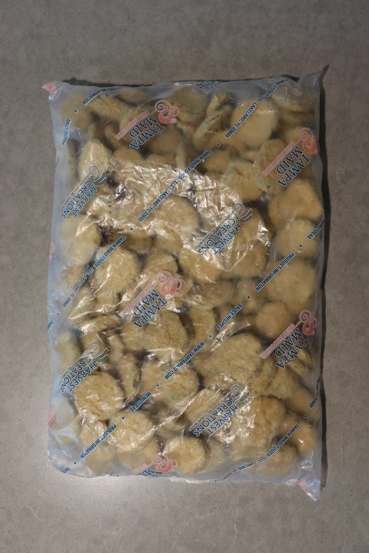 Harvest Creations Dipt'n Dusted Dill Fresh Pickle Chips 2.5 Pound Each - 4 Per Case.