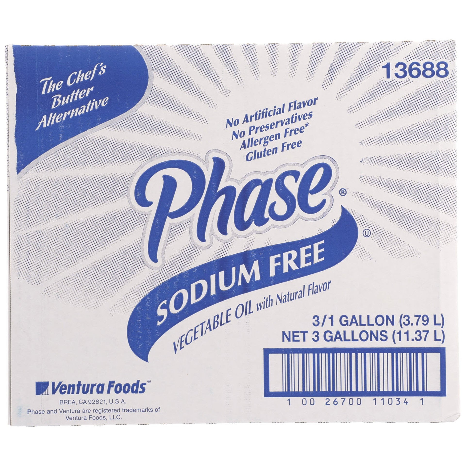 Oil Phase No Sodium Liquid 1 Gallon - 3 Per Case.
