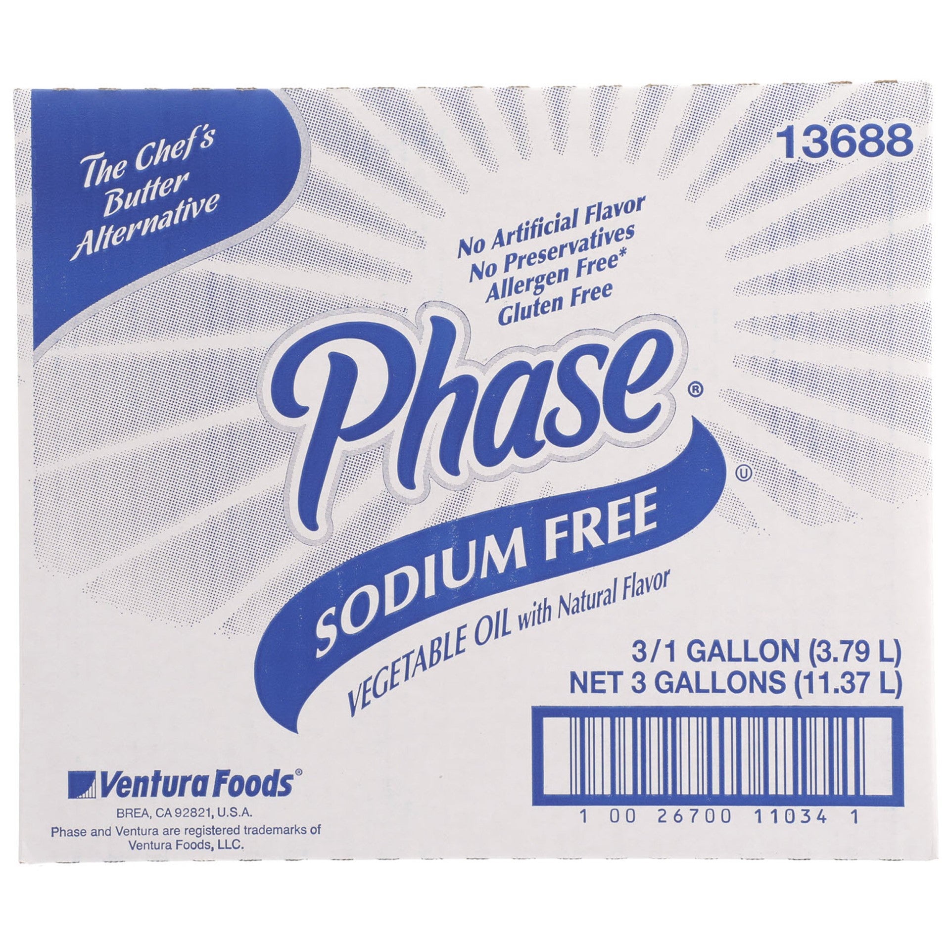 Oil Phase No Sodium Liquid 1 Gallon - 3 Per Case.