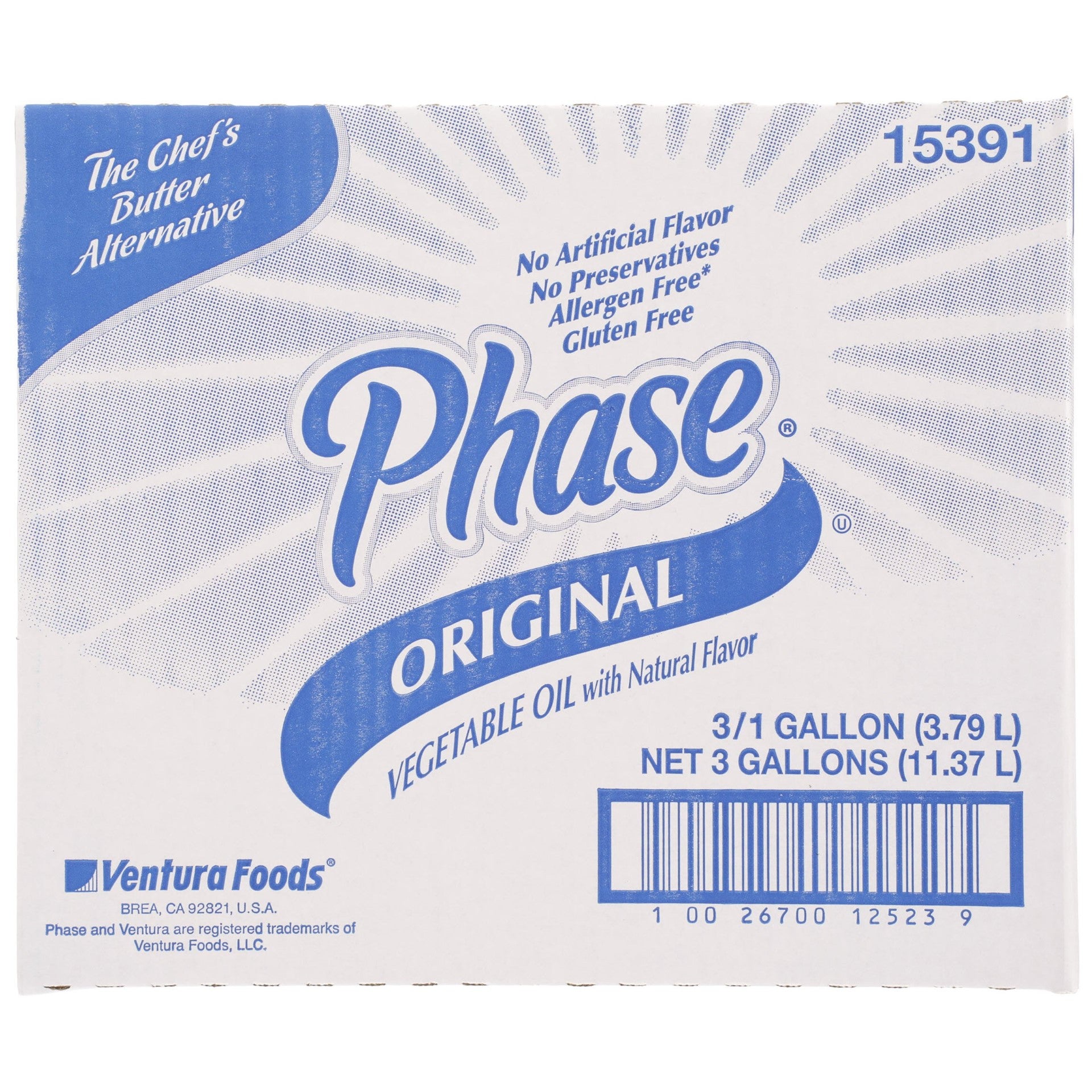 Phase Trans Fat Free Free Oil 1 Gallon - 3 Per Case.