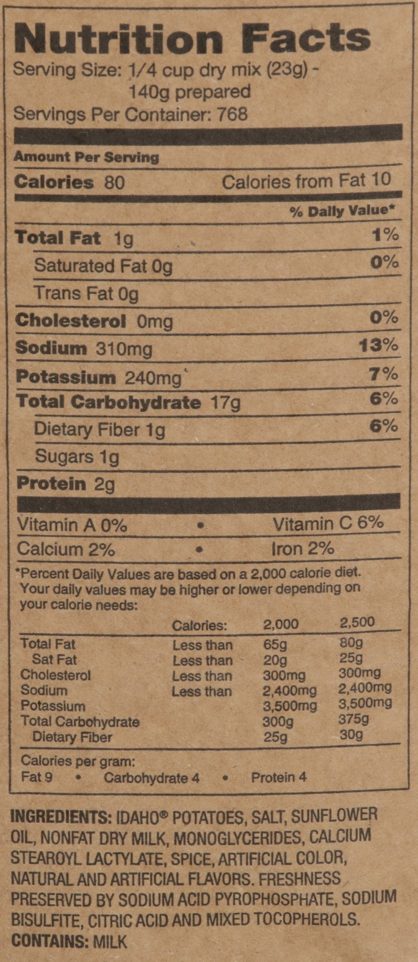 Idahoan Foods Real Mashed Potatoes Bulk 1-39 Pound Gluten Free; Kosher; Non-gmo 1-39 Pound