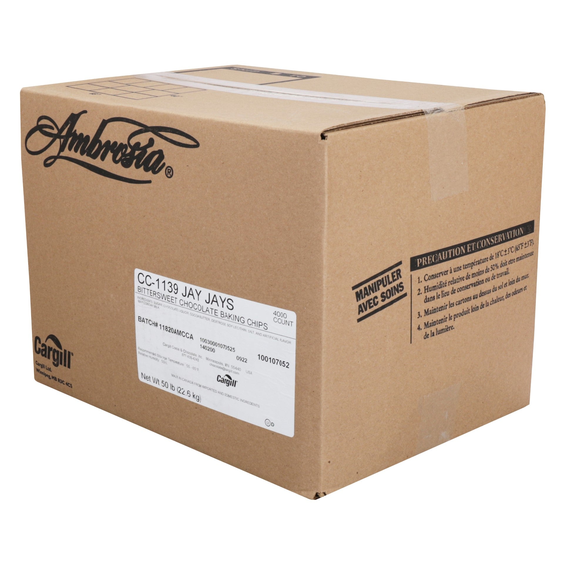 Chocolate Drop Jj M Ambrosia 50 Pound Each - 1 Per Case.