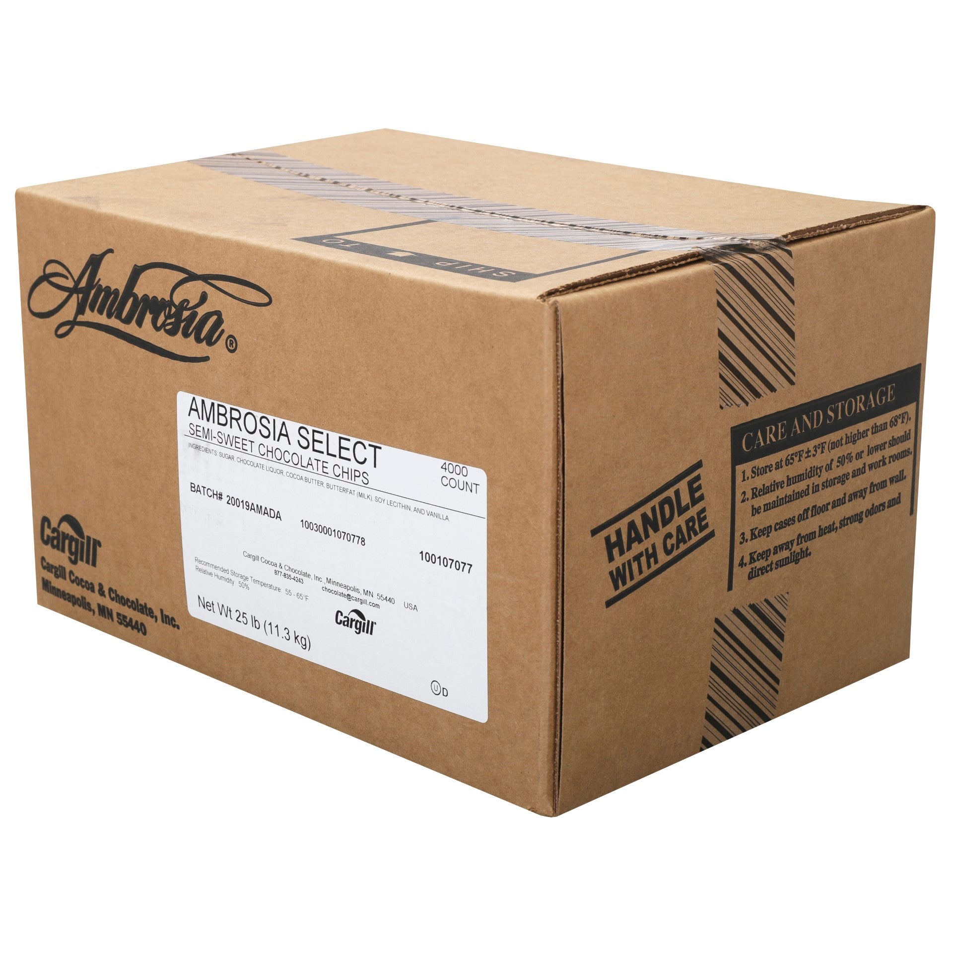 Drop Chocolate Real Semisweet M 25 Pound Each - 1 Per Case.