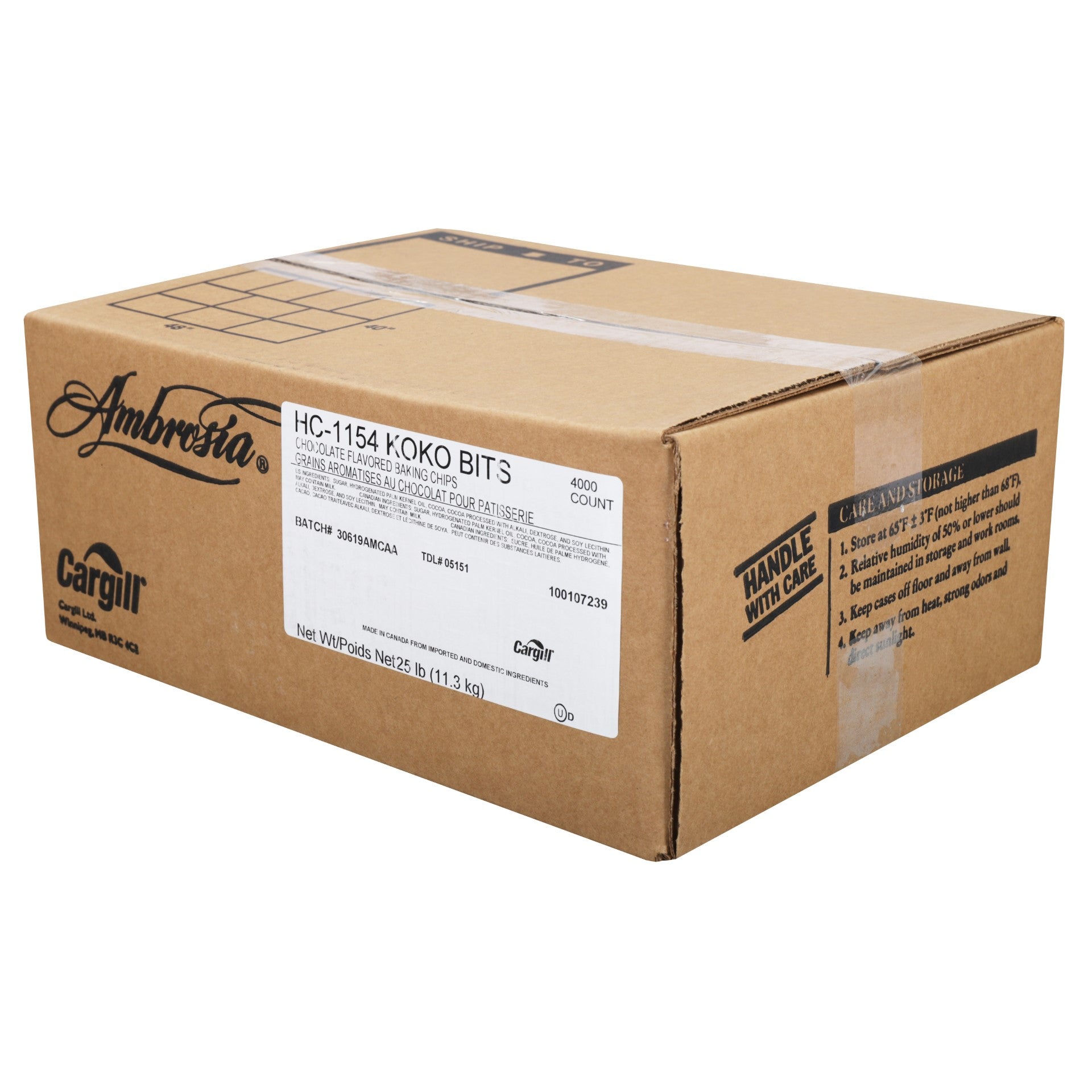 Kokobits M Hc Ambrosia 25 Pound Each - 1 Per Case.