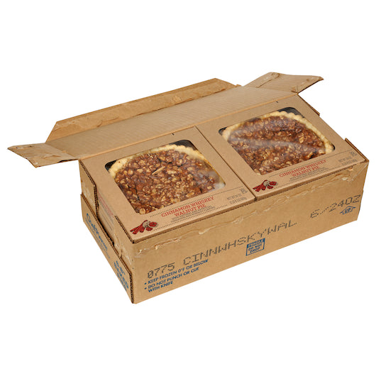 Chef Pierre Open Face Pie 8" Pre-Baked Cinnamon Whiskey Walnut 24 Ounce Size - 6 Per Case.