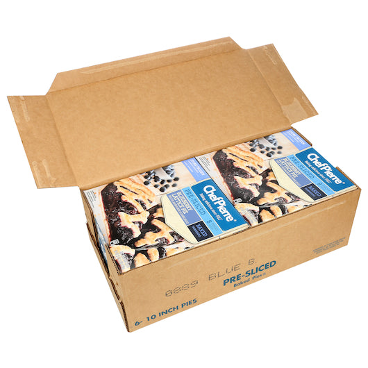 Chef Pierre Blueberry Lattice Pre-Sliced 8 Slices 10" Pie 2.13 Pound Each - 6 Per Case.