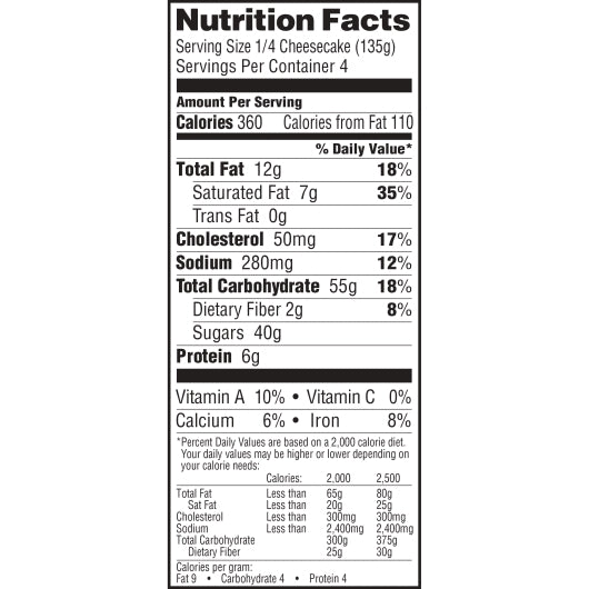 Sara Lee Cheesecake Cherry Thaw N Serve 19 Ounce Size - 12 Per Case.