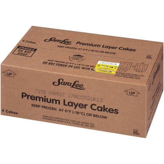 Sara Lee Premium 9" Carrot Layer Cake 3.687 Pound Each - 4 Per Case.