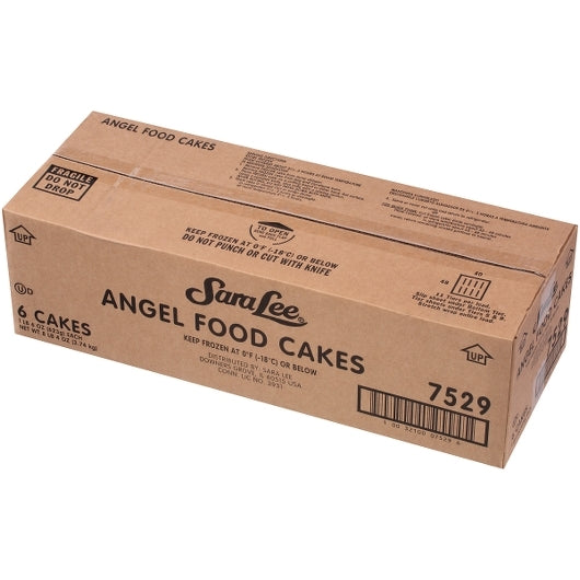 Sara Lee 8" Round Bundt Angel Food Cake 1.375 Pound Each - 6 Per Case.