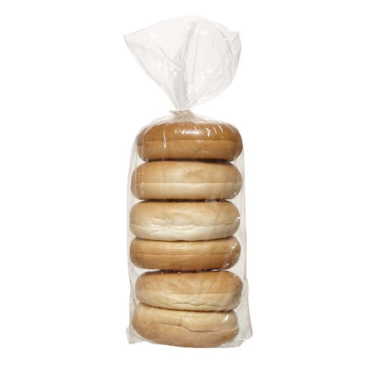 Bimbo Bakehouse Thaw 'N' Serve Sliced Plain Bagel 6 Count Packs - 12 Per Case.