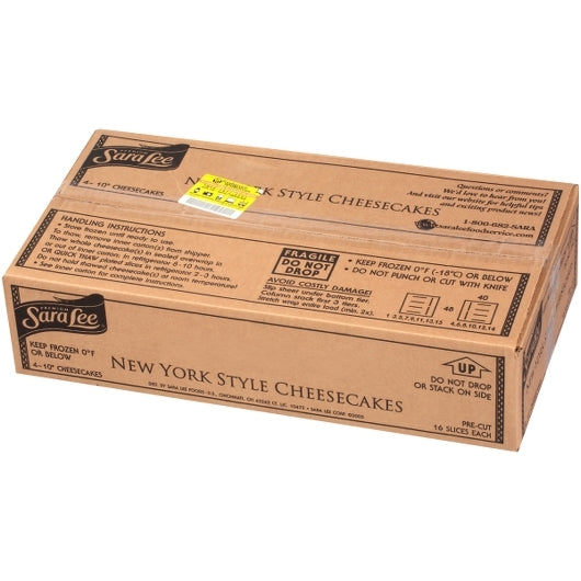 Sara Lee Restaurant Reserve New York Style 10" Creamy Cheesecake 4.437 Pound Each - 4 Per Case.