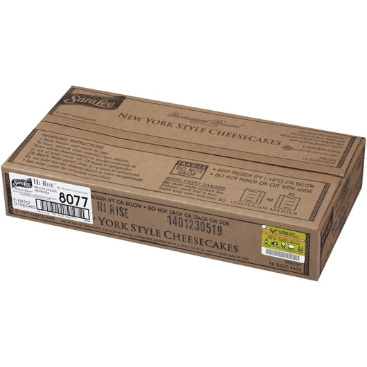 Sara Lee 16 Slice 10" Hi-Rise New York Style Cheesecake 8.187 Pound Each - 2 Per Case.