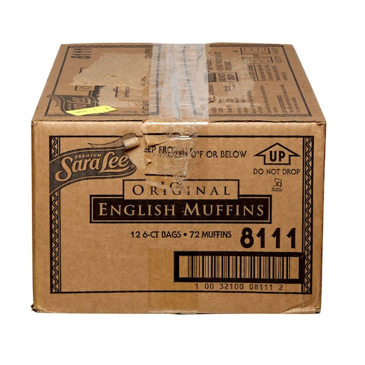 Bimbo Bakehouse Original Sliced English Muffin 6 Count Packs - 12 Per Case.