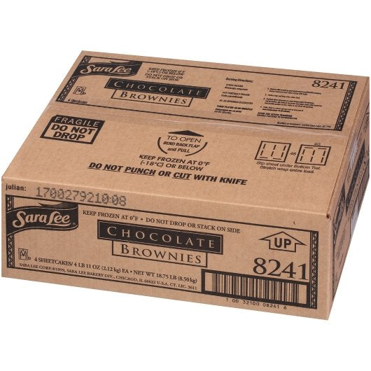 Sara Lee Iced With Nuts 12X16 Chocolate Brownies 75 Ounce Size - 4 Per Case.
