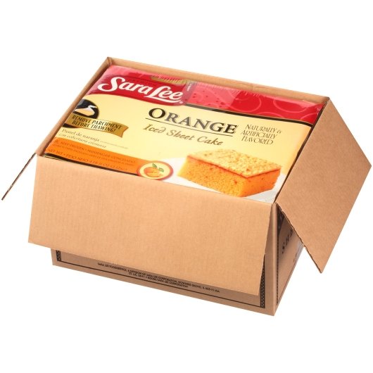 Sara Lee Iced 12X16 Sheet Orange Cake 75 Ounce Size - 4 Per Case.
