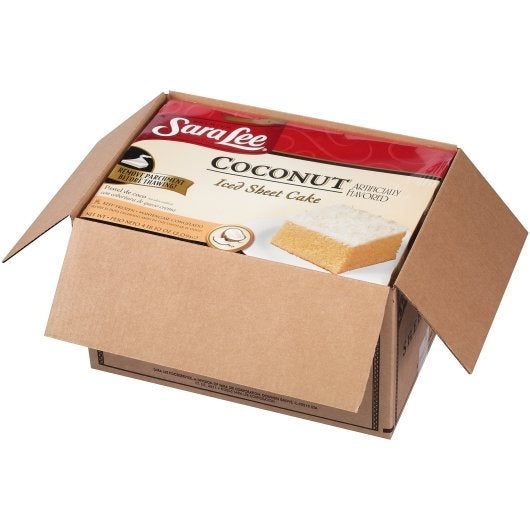 Sara Lee 12"X16" Coconut Sheet Cake 4.625 Pound Each - 4 Per Case.