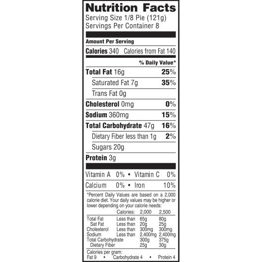 Sara Lee Apple Pie 9inch 34 Ounce Size - 6 Per Case.