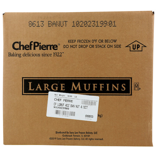 Chef Pierre Banana Nut Large Muffins 3 Pound Each - 4 Per Case.