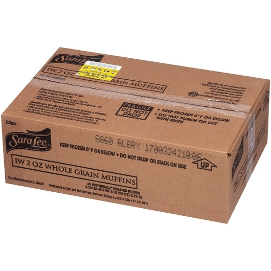 Chef Pierre Individually Wrapped Whole Grain Blueberry Muffin 2 Ounce Size - 48 Per Case.