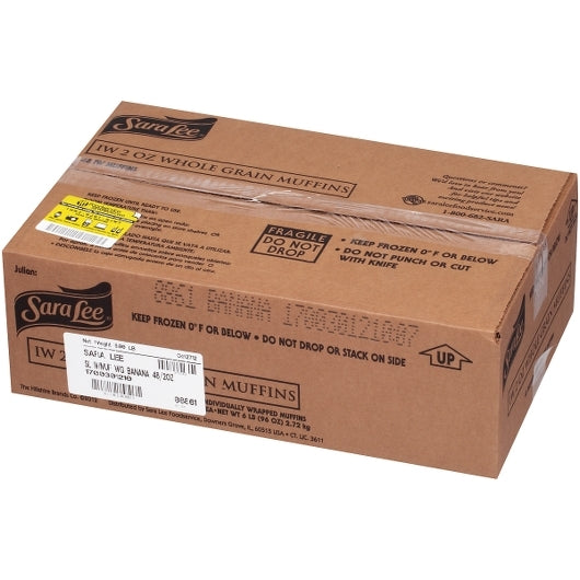 Chef Pierre Whole Grain Individually Wrapped Banana Muffin 2 Ounce Size - 48 Per Case.