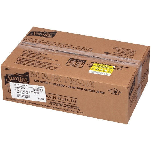 Chef Pierre Whole Grain Double Chocolate Muffin Individually Wrapped 2 Ounce Size - 48 Per Case.