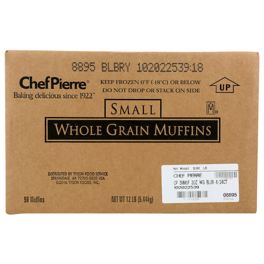 Chef Pierre Blueberry Whole Grain Muffin 3 Pound Each - 4 Per Case.