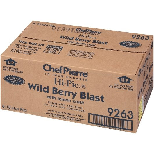 Chef Pierre Wild Berry Blast With Lemon Crust Unbaked Hi-Pie 10" Pie 2.937 Pound Each - 6 Per Case.