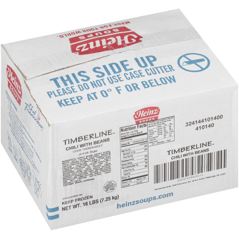 HEINZ CHEF FRANCISCO Timberline Chili Soup 4 lb. Bag 4 Per Case