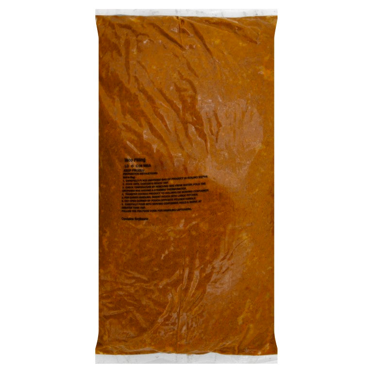 QUALITY CHEF Beef Taco Filling 8 lb. Frozen Bag - 4 Per Case