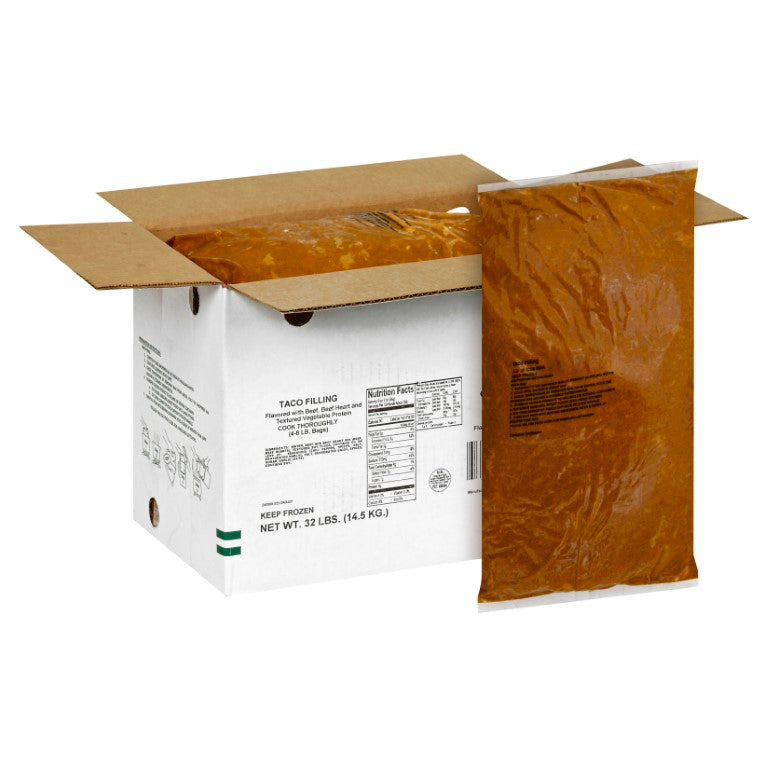 QUALITY CHEF Beef Taco Filling 8 lb. Frozen Bag - 4 Per Case