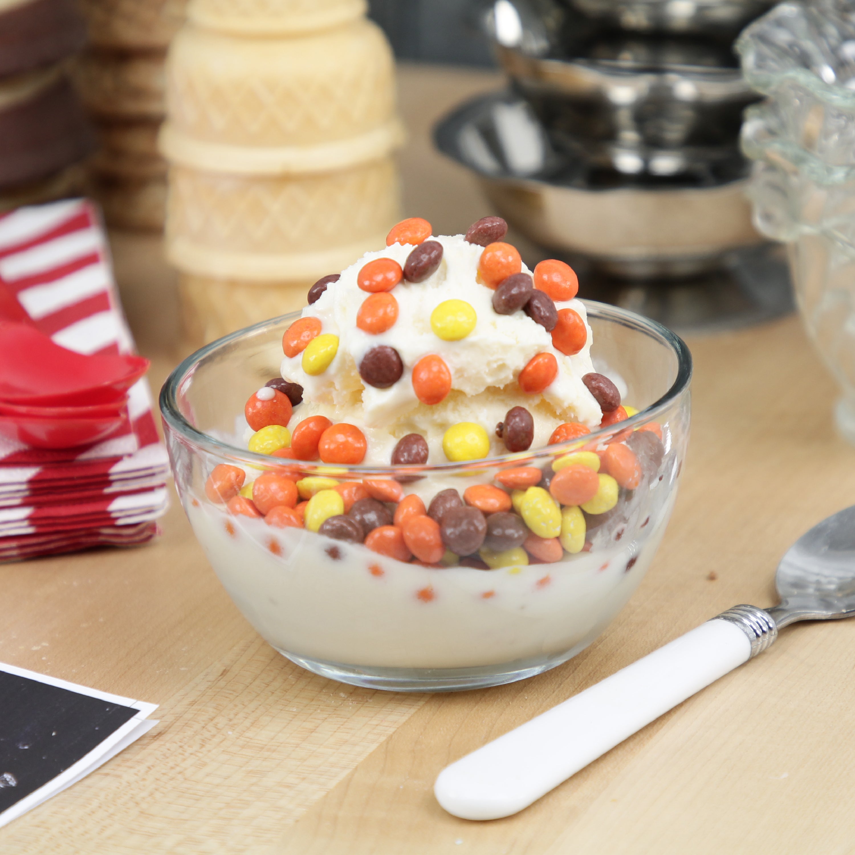 Hersheys Miniature Reeses Pieces 25 Pound Each - 1 Per Case.