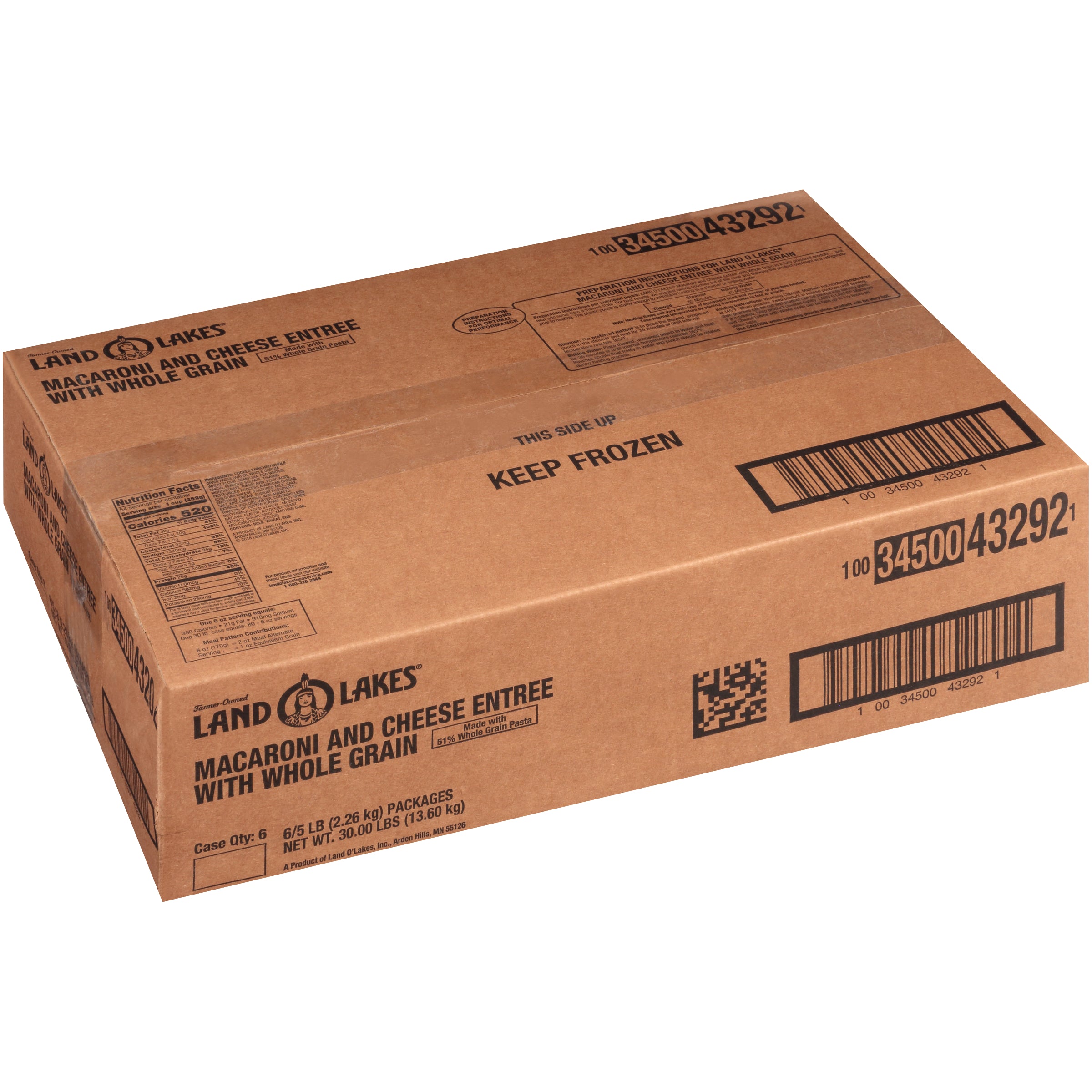 Land-O-Lakes® Macaroni And Cheese With Whole Grain 5 Pound Each - 6 Per Case.